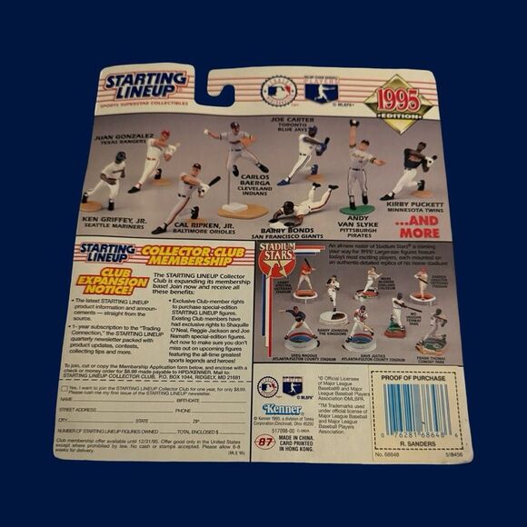Sealed Vintage 1995 MLB Starting Lineup Reggie Sanders Cincinnati Reds Figure - Picture 8 of 8
